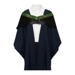 Design olive green contrasting black graduation robe shawl Customized Hong Kong Polytechnic University Master's Graduation Gown Master of Education and Child Psychology Graduation Gown Manufacturer DA553 Design olive green contrasting black graduation robe shawl Customized Hong Kong Polytechnic University Master's Graduation Gown Master of Education and Child Psychology Graduation Gown Manufacturer DA553